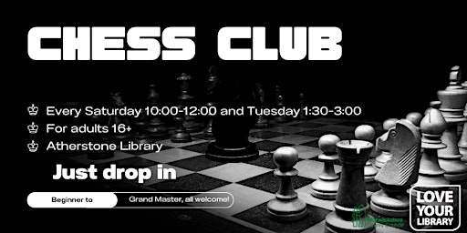 Primaire afbeelding van Chess Club @ Atherstone Library. Drop In, No Need to Book.