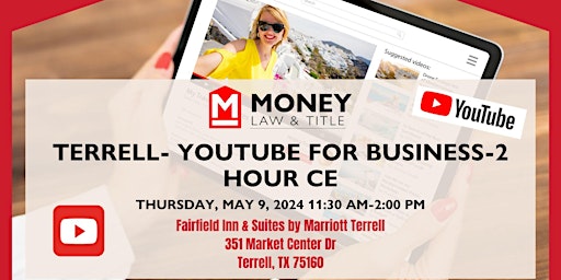 Primaire afbeelding van Terrell- Youtube for Business-2 Hour CE