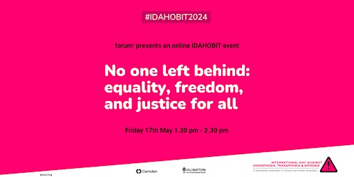 IDAHOBIT - No one left behind: equality, freedom, and justice for all primary image