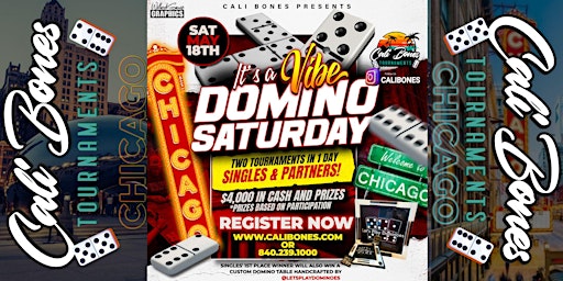 Primaire afbeelding van "IT'S A VIBE" CHICAGO PARTNERS DOMINO TOURNAMENT MAY 18, 2024 @8:30A