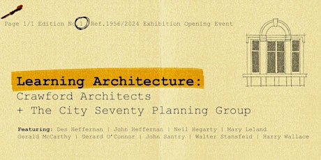 Learning Architecture : Crawford Architects & The City Seventy Planning Group