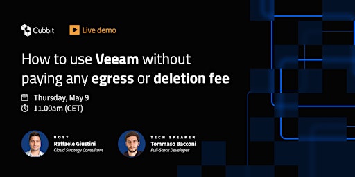 Primaire afbeelding van Live Demo: How to use Veeam without paying any egress or deletion fee