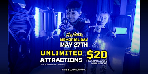 Memorial Day | Zap Zone Waterford primary image