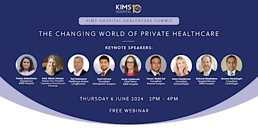 Primaire afbeelding van KIMS HOSPITAL HEALTHCARE SUMMIT: The changing world of private healthcare