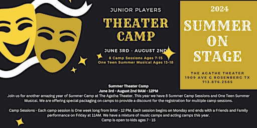 Imagem principal do evento Theater Camp - Session 3 Mystery Club - Acting Camp - June 17th - 21st