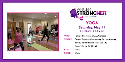 Primaire afbeelding van Cancer StrongHER Yoga – May 11, 2024