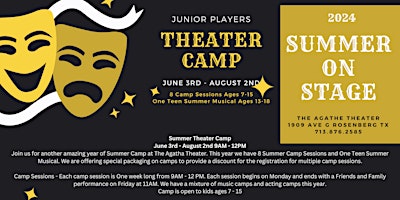 Image principale de Theater Camp Session 5 - Twisted Fairytales Goldilocks - Acting Camp - July 8th -12th