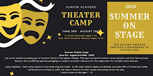 Theater Camp Session 8 - Saturday Night Live - Kids Edition - Acting Camp - July 29th - August 2nd