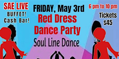 Imagem principal do evento Red Dress Soul Line Dance DJ Party Buffet included Plus Cash Bar Hampton GA
