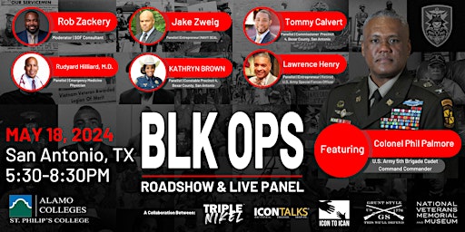 Primaire afbeelding van BLK OPS San Antonio, Tx Roadshow & Panel