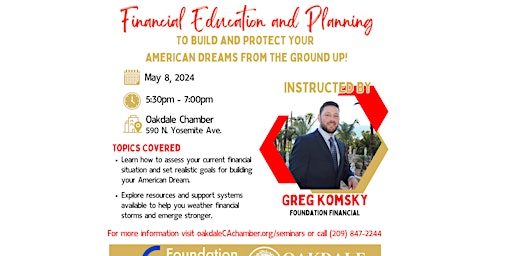 Primaire afbeelding van Financial Education & Planning - Build & Protect Your American Dream
