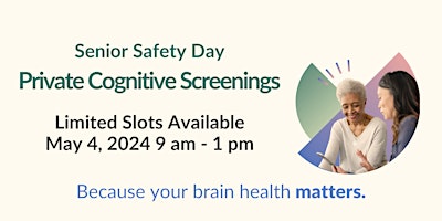Primaire afbeelding van Free Brain Health Screenings at Senior Safety Day