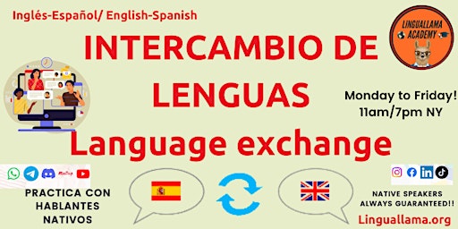 Imagen principal de LinguaLlama "Intercambio" Spanish and English Language exchange