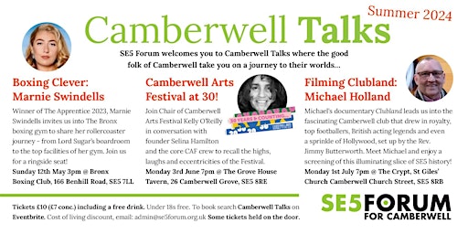 Imagem principal do evento Camberwell Talks Spring-Summer 2024