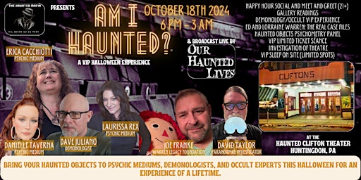 Imagem principal do evento Am I Haunted? A VIP Halloween Experience at the Haunted Clifton Theater