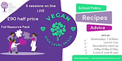 Imagen principal de Vegan High Level Skills - LIVE ON LINE (6 week course)