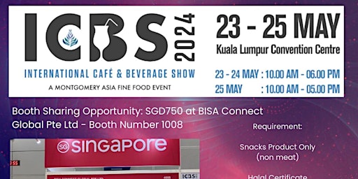Booth Sharing Opportunity - SGD750 + GST9% - (23-25 May 2024 - KLCC) primary image