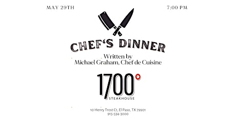 Chef's Dinner at 1700 Steakhouse