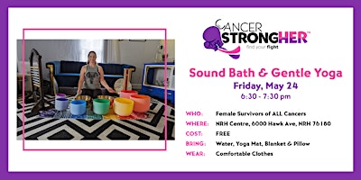 Cancer StrongHER Sound Bath & Gentle Yoga  – May 24, 2024 primary image