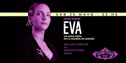 Imagem principal do evento EVA " UN ANSIA FIERA EN LA MANERA DE QUERER" - OBRA MÚSICAL -