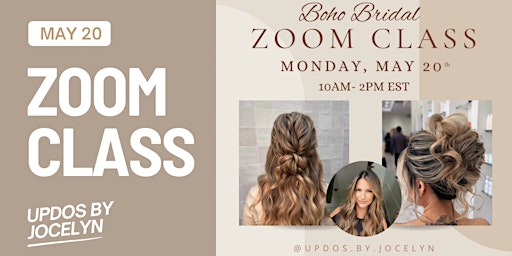 Imagem principal do evento Boho Bridal Hairstyling Zoom Class