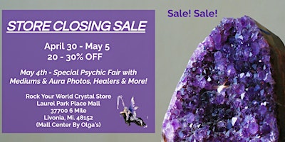 Imagem principal do evento Store Closing Sale & Psychic Fair!