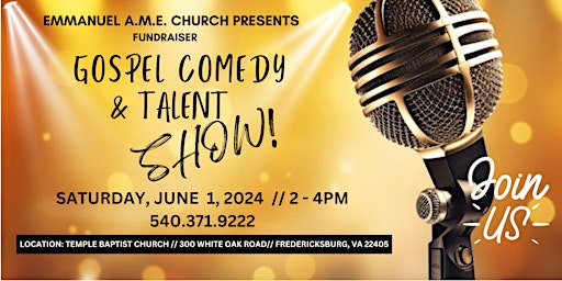 Imagem principal do evento Gospel Comedy and Talent Show - Fundraiser