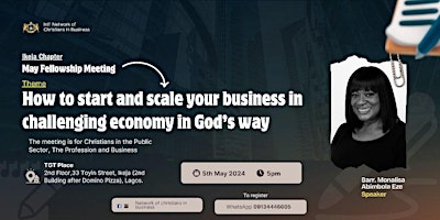 Imagen principal de INTERNATIONAL NETWORK OF CHRISTIANS IN BUSINESS MAY 2024 FELLOSWHIP MEETING