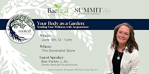 Imagem principal do evento Your Body as a Garden: Tending Your Wellness with Acupuncture