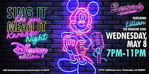 Imagem principal do evento Sing It Like You Mean It Karaoke Night: Disney Night