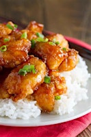 Hauptbild für Sweet and Sour Chicken OR Tofu, over rice and peas