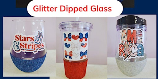 Memorial Day Glitter Dipped Glass primary image