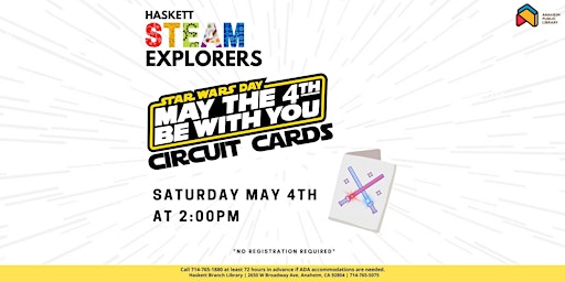 Hauptbild für Star Wars Day: May the 4th be with you Circuit Cards at Haskett Branch
