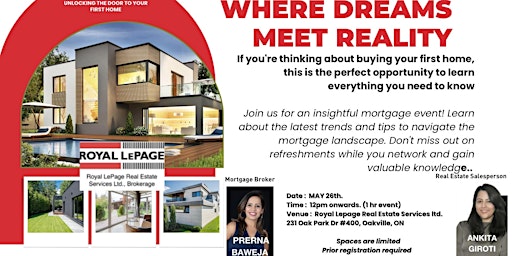 Imagem principal do evento Where Dreams Meet Reality - First time home buyer