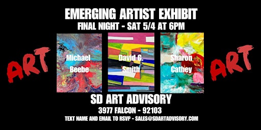 Imagem principal do evento SD ART ADVISORY - Emerging Artist Exhibit - Closing Night