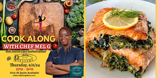 Seared Cajun Stuffed Salmon - Cook Along with Chef Mel G primary image