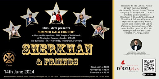 Imagem principal do evento Orzu Arts presents Summer Gala Concert: Sherkhan & Friends
