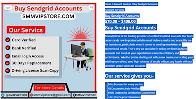Buy Sendgrid Accounts - Delivery Service primary image