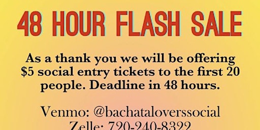Imagem principal de 48 Hour Flash Sale Bachata Lovers Social: All Stars Edition