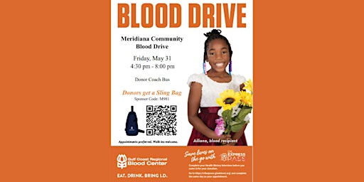 Imagem principal do evento Meridiana Community Blood Drive - Book Appt Today