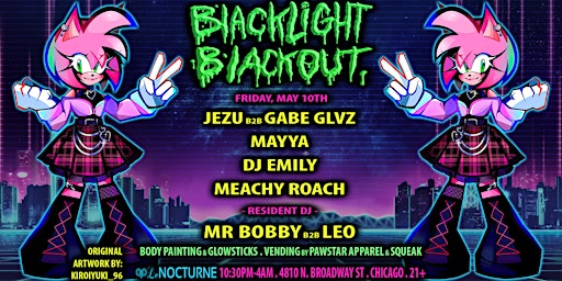 Imagem principal do evento Blacklight Blackout ft. Jezu, GabeGLVZ, Mayaa, Emily, Meachy, MrBobby, Leo
