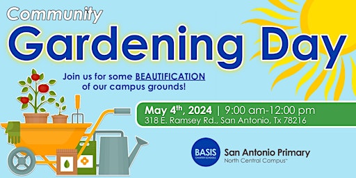 Imagem principal do evento Community Gardening Day @ BASIS San Antonio Primary - North Central Campus