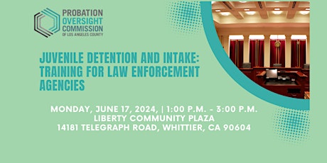 Juvenile Detention and Intake: Training for Law Enforcement Agencies