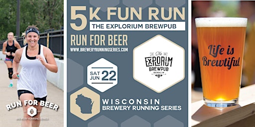 Imagen principal de 5k Beer Run x Explorium Brewpub | 2024 Wisconsin Brewery Running Series
