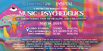 Primaire afbeelding van District216 Marquee Event: "Music & Psychedelics" (Sat. 05/18/2024)