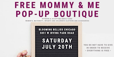 Primaire afbeelding van Mommy & Me: FREE Gently Used Clothing Pop-up Boutique