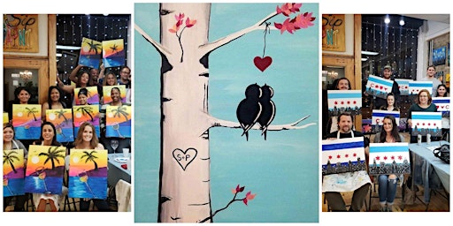 Imagem principal do evento BYOB Sip & Paint Class “Lovebirds ”