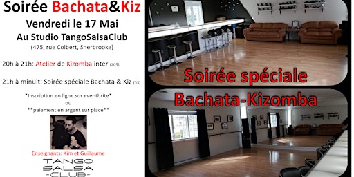 Atelier Kizomba inter  et soirée bachata Kizomba au studio vendredi 17 mai primary image