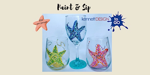 Paint and Sip - Starfish Wine Glasses - Blue Elk Vineyard  primärbild