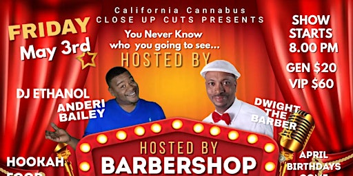 Primaire afbeelding van California Cannabis Presents Barbershop Comedy at the Sunset Rooftop